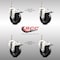 Service Caster 4 Inch 316SS Soft Rubber Wheel Swivel 1/2 Inch Threaded Stem Caster Set Lock Brake SCC-SS316TSTTL20S414-SRS-121315-4 - alternate 3